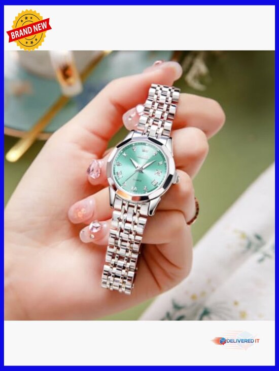 Luxury Quartz Wrist Watch Stainless Steel Water Resistant Petite 27mm